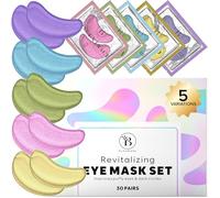 BLOOMORA Variety Box Under Eye Gel Patches (30 PAIRS), Under Eye Patches for Puffy Eyes & Dark Circles, Hyaluronic Acid + Collagen Gel Pads for Reducing Appearance of Puffiness & Increased Hydration
