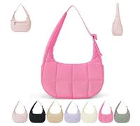 Bloomr the Mila Bag, for Bloomr Purse, Soft/Light/Fluffy, Hand/Crossbody - Adjustable Shoulder Strap, Nylon Quilted Bag (Deep Pink)