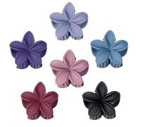 Blooms 6 Pcs Small Flower Hair Clips, Non-Slip Plastic Plumeria Hair Claw Clips Hawaiian Summer Hair Accessories for Women & Girls Perfect for Fine Straight Curly Wavy
