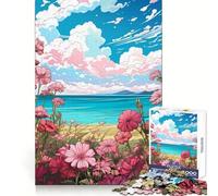 Blooms by The Shore Jigsaw for Teenagers1000 Pieces Mental Dexterity Restful Pleasure Premium Cut Merry Gift (50X75CM)