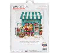 Dimensions Blooms Flower Shop Counted Cross Stitch Kit, 14 Ct. White Aida, Cotton, Multicolor, Finished Project 12" x 12"