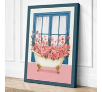 Blooms in the Bathtub Canvas Wall Art Print 30x20 Inch