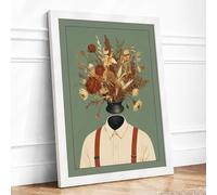 Blooms Within Surrealism Framed Wall Art Print A4 (29.7×21cm) White, Wall Decor for Living Room, Bedroom, Office & Home, Ready to Hang, Art Gift