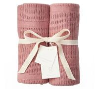Bloomsbury Mill - Cellular Blankets Baby - 100% Organic Cotton - 2 Pack - Blush Pink - Newborn Essentials - Soft Breathable Baby Blankets for Pram, Cot, Moses Basket - 75x95cm