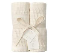 Bloomsbury Mill - Cellular Blankets Baby - 100% Organic Cotton - 2 Pack - Cream - Newborn Essentials - Soft Breathable Baby Blankets for Pram, Cot, Moses Basket - 75x95cm