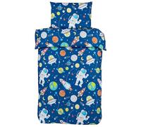 Bloomsbury Mill - Kids Bedding Set - Outer Space Rockets and Planets - Duvet Cover 135cm x 200cm + Pillowcase for Single Bed
