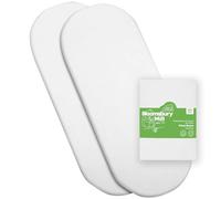 Bloomsbury Mill - Moses Basket Sheets - 28x75 cm - 2 Pack - 100% Organic Cotton - Soft and Breathable Moses Basket Fitted Sheet for Baby Bedding & Mattress - Plain White