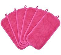 BloomSesame Makeup Remover Cloths for Face, Eye, Lips - Reusable Makeup Remover Pads Soft Microfiber Facial Cleansing Cloths 6 x 12 inch 6 Pack (Dark Pink)