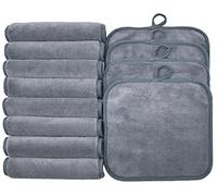 BloomSesame Makeup Remover Cloths for Face, Eye, Lips - Reusable Makeup Remover Pads Soft Microfiber Facial Cleansing Cloths 8 x 8 inch 12 Pack (Gray)