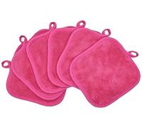 BloomSesame Makeup Remover Cloths for Face, Eye, Lips - Reusable Makeup Remover Pads Soft Microfiber Facial Cleansing Cloths 5 x 5 inch 6 Pack (Dark Pink)