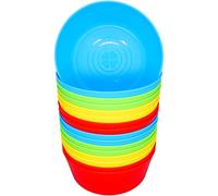 Bloomsworld 16 Toddler Plastic Bowls Set, Reusable, BPA Free, Kids Picnic and Party Tableware for Boys and Girls