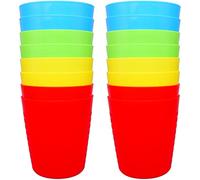 Bloomsworld 16 Toddler Plastic Cups Set, Reusable, BPA Free, Kids Picnic and Party Tableware for Boys and Girls