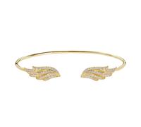 BLOOMTINE Angel Wing Premium Gold Vermeil Bangle - Medium (US size 7 or internally 62.5mm by 51mm)