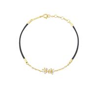 BLOOMTINE Enchanting Flutterfly™ Gold Vermeil Black Silk Cord Butterfly Bracelet