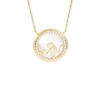 BLOOMTINE Loves Frequency™ 18K Mother of Pearl Diamond Pendant