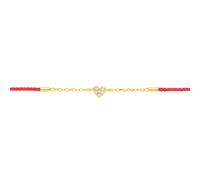 BLOOMTINE Mini Heart Gold Vermeil Silk Cord Bracelet