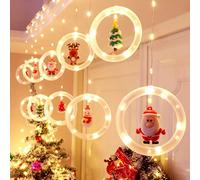 BLOOMWIN Christmas Window Lights 3m x 0.65m LED String Light Curtain Fairy Light with 8 Modes Xmas Decoration for Indoor Party Wedding Bedroom(Warm White)