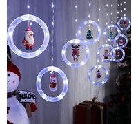 BLOOMWIN Christmas Window Lights 3m x 0.65m LED String Light Curtain Fairy Light with 8 Modes Xmas Decoration for Indoor Party Wedding Bedroom(Cool White)