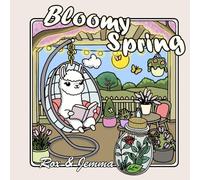 Bloomy Spring: coloring book, half detailed, half simple pages. flower, alpaga, spring vibe, ice cream, bbq, maple, sunny days, rainbows, insects, cozy coloring book