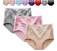 Bloomyfit - High Waist Leak Proof Panties, Bloomypink High Waist Incontinence Panties, Leak Proof Underwear for Women (3pcs-c,4XL)