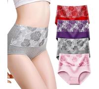 Bloomypink High Waist Incontinence Panties, Leakproof Underwear for Women Incontinence Leak Proof Protective Pants (L, E)
