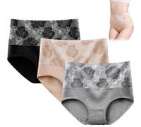 Bloomypink High Waist Incontinence Panties, Leakproof Underwear for Women Incontinence Leak Proof Protective Pants (XL,3pcs D)