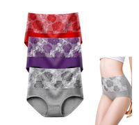 Bloomypink Panties, Women's High Waist Tummy Control Pure Cotton Underwear, High Waist Leak Proof Panties (3pcs-a,XXL)