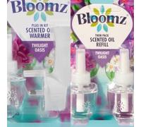 Bloomz Plug in Scented Oil Warmer Kit with Twin Pack Refill, Twilight Oasis, 2 x 20ml