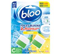 Blooo 2 In 1 Cleaning Foam Fresh Scent Lemon Toilet Block Cube - 2 x 50g