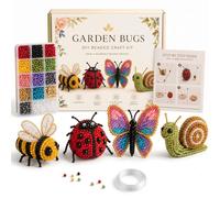 BLOOOK 2026 DIY Animal Beading Kit, Cute Bird & Animal Beading Craft Set, Handmade Bead Art Mosaic Kit, Stress Relief Creative DIY Decoration Gifts for Adults Teens Beginners (Garden Bugs)