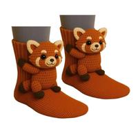 BLOOOK 3D Knit Animal Socks - 2026 New Christmas Floor Sock, Cute Novelty Animal Socks for Women Girls, Cute Hand Crochet Knit Sock, 11 Styles, Winter FunnyGift (Raccoon)