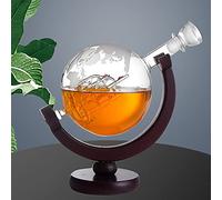 BLOOOK 850mL Whiskey Globe Decanter Alcohol Crystal Globe Liquor Carafe, Antique Whisky Dispenser for Liquor, Bourbon, Vodka, Home Bar Accessories