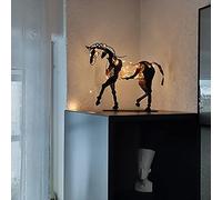 BLOOOK Decorative Statue Horse Metal Three-Dimensional Openwork Adonis Horse Sculpture Metal Antique Style Rustic Standing Horse Statue,Horse Racing Gifts for Horse Lovers