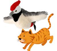 BLOOOK Flying Bird Cat Toy Self-Employment, Bird Toy for Cats, Flappy Bird Cat Toy, Interactive Cat Toy, Mouse, Cat Accessories Indoor, Cat Things (Woodpecker)