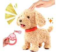 BLOOOK Interactive Walking Plush Puppy Toy Dog, Wuffy Robot Dog, Robot Dogs Realistic with Touch Sensing, Voice Mimic, Lifelike Sounds, Tongue & Licking Motion, Battery Powered Puppy (Yellow)