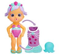 BLOOPIES Magic Tail Mermaids Daisy Mermaid doll with removable shiny Tail and her Sea friend; Squirts water and Blows bubbles - Bath toy and play for boys and girls
