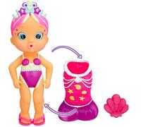 BLOOPIES Magic Tail Mermaids Millie Mermaid doll with removable shiny Tail and her Sea friend; Squirts water and Blows bubbles - Bath toy and play for boys and girls