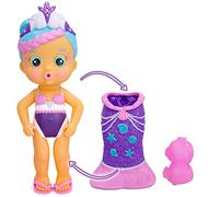 BLOOPIES Magic Tail Mermaids Nelly Mermaid doll with removable shiny Tail and her Sea friend; Squirts water and Blows bubbles - Bath toy and play for boys and girls