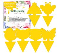 Blooven 60 PCS Fruit Fly Traps, Double-sided Fungus Gnat Sticky Catcher For Multiple Insects, Plant Fly Control Indoor (60 PCS)
