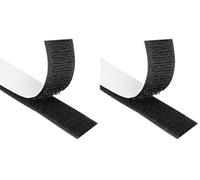 Blooven Hook and Loop Strip Tape 20 Meter Self Adhesive Sticky Back Fastening Tape 20 mm Wide (20 mm x 20 m, Black) (Pack of 2)
