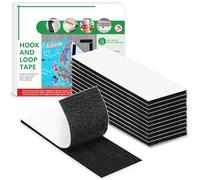 Blooven Hook and Loop Tape, 12 Pieces 30x100 mm, Black