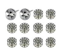 Blooy - 2 PCS BC-HA1 Bobbin Case and 10 PCS 2518 Metal Bobbin For Class 15 Old Type Domestic Home Sewing Machine (Silver)