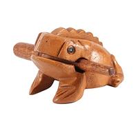 Bloque de tono de instrumento musical de percusión de rana de artesanía tradicional de Tailandia, instrumento musical de croar de rana de la suerte de para decoración del hogar (N° 3 10,6 CM)