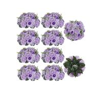 BLOSMON Flower Balls for Wedding Centerpieces: 10pc 9.5 Inch Lilac Fake Peonies Floral Arrangement Bouquet Wedding Decoration Easy Use Artificial Silk Kissing Ball Home Party Baby Shower Decor