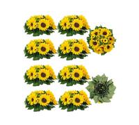 BLOSMON Sunflower Artificial Flowers Ball Centerpieces 10 Pcs Fake Sunflower Flowers Center Pieces Decoration for Wedding Table Silk Kissing Floral Bouquet Arrangements for Home Party Event DIY Decor