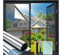 Bloss One Way Privacy Window Film Privacy Film for Glass Windows One Way Mirror Window Film for House Window Tint Heat Blocking Anti UV Reflective Windows Films for Home/Office,35.4" x 157.5"Silver