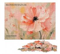 Blossom Bazaar Garden Treasures ｜ Coral Bloom Jigsaw Puzzle, 500 Pieces | Screen-free family activity with solo or shared puzzle time on weekends.
