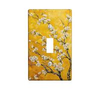 Blossom Branch Light Switch Cover Plates/Outlet Covers, Yellow Spring Flowers for Wall Accents, Thermoplastic Wall Plates, Standard Size Single Toggle
