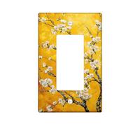 Blossom Branch Light Switch Cover Plates/Outlet Covers, Yellow Spring Flowers for Wall Accents, Thermoplastic Wall Plates, Standard Size Single Rocker