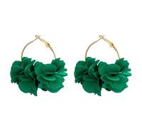 Blossom Earrings Fabric Flowers Dangle Rose Drop Pendant Circle Girls Beach Jewellery Flower Drop Earrings For Women Wedding, one size, As described